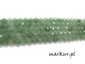 Awenturyn zielony fasetka kula  2 mm sznur