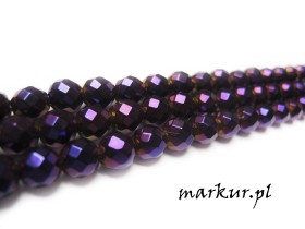 Hematyt kolor fioletowy fasetka kula  4 mm sznur