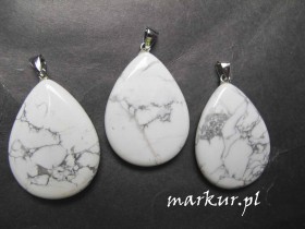 Obrazek dla: Howlit biały zawieszka łezka 30/40 mm