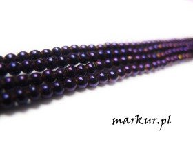 Hematyt kolor fioletowy kula  2 mm sznur
