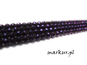 Hematyt kolor fioletowy fasetka kula  3 mm sznur