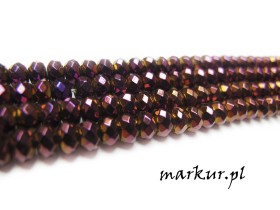 Hematyt kolor fioletowy fasetka oponka 4/6 mm sznur