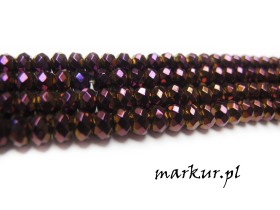 Hematyt kolor fioletowy fasetka oponka 4/6 mm sznur