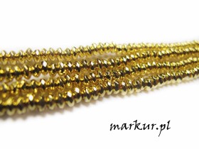 Hematyt kolor złoty jasny fasetka oponka 2/4 mm sznur