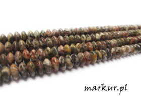 Jaspis leopardzi czerwony oponka 3/6 mm sznur