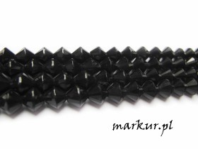 Onyks czarny fasetka bicone  8 mm sznur