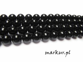 Obrazek dla: Muszla lakierowana czarna  kula  6 mm sznur