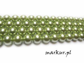 Obrazek 2 dla: Muszla lakierowana pistacjowa kula  6 mm sznur