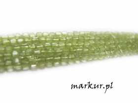 Peridot fasetka kostka  2,5 mm sznur