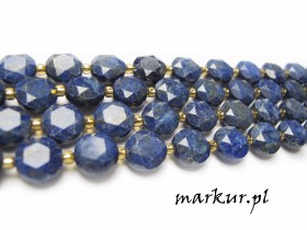 Lapis lazuli fasetka moneta 10 mm sznur