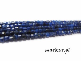Lapis lazuli fasetka kostka  2,5 mm sznur