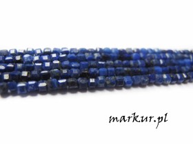 Lapis lazuli fasetka kostka  2,5 mm sznur