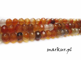 Karneol kolor naturalny fasetka oponka 5/8 mm sznur