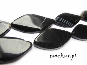 Obrazek 2 dla: Agat czarny pasiasty rybka 25/50 mm sznur