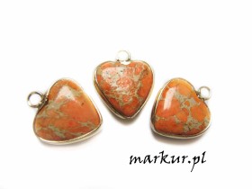 Jaspis impresja pomarańczowy serce zawieszka 15/16 mm