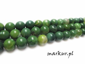 Agat zielony matrix kula  6 mm sznur