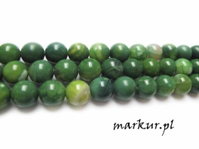 Agat zielony matrix kula  6 mm sznur