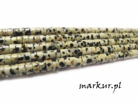 Jaspis dalmatyńczyk talarek 2/4 mm sznur