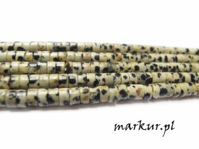 Jaspis dalmatyńczyk talarek 2/4 mm sznur