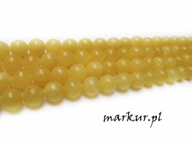 Jadeit miodowy kula 10 mm sznur