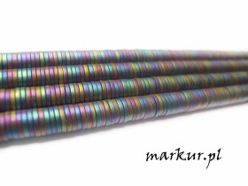 Hematyt kolor multicolor trawiony talarek  1/4 mm sznur