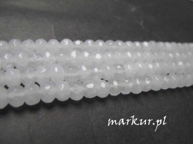 Jadeit biały fasetka oponka 4/6 mm sznur