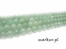 Jadeit pistacjowy pastelowy kula  6 mm sznur