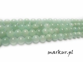Jadeit pistacjowy pastelowy kula  8 mm sznur