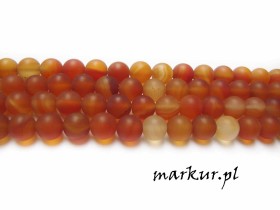 Karneol kolor naturalny trawiony kula  6 mm sznur