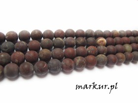 Jaspis breccia trawiony kula  4 mm sznur