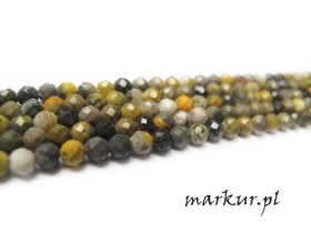 Obrazek dla: Jaspis Bumble Bee fasetka kula  3 mm sznur
