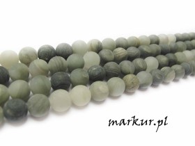 Obrazek dla: Jaspis zielony trawiony kula  6 mm sznur