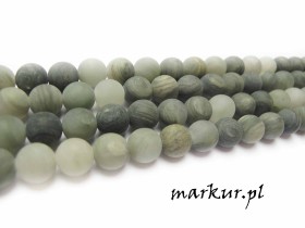 Obrazek 2 dla: Jaspis zielony trawiony kula  6 mm sznur