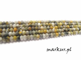 Jaspis Bumble Bee fasetka oponka 2/3 mm sznur