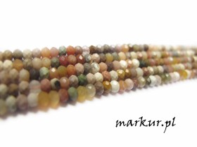Agat Alashan fasetka oponka 2/3 mm sznur