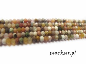 Agat Alashan fasetka oponka 2/3 mm sznur