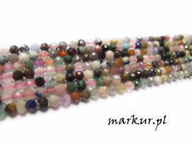 Mix kamieni fasetka kula  2 mm sznur