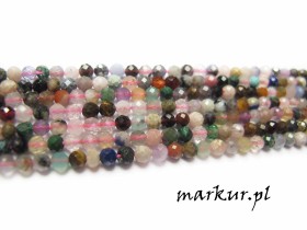 Mix kamieni fasetka kula  2 mm sznur