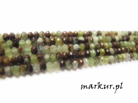 Chryzopraz fasetka oponka 2/3 mm sznur