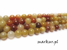 Jadeit żółty naturalny kula  6 mm sznur