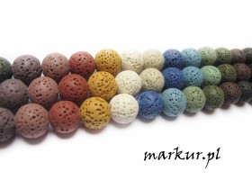 Lawa wulkaniczna mix kolorów kula  8 mm sznur