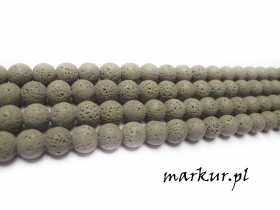 Lawa wulkaniczna szara kula  4 mm sznur