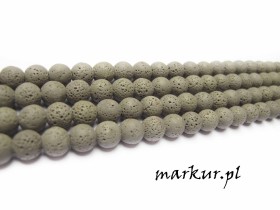 Lawa wulkaniczna szara kula  6 mm sznur