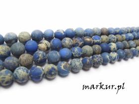 Obrazek dla: Jaspis impresja granatowy trawiony kula  8 mm sznur