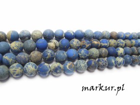 Obrazek 2 dla: Jaspis impresja granatowy trawiony kula  8 mm sznur