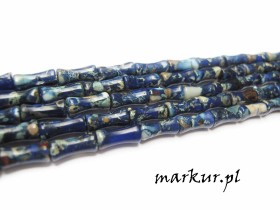 Obrazek dla: Jaspis impresja granatowy bambo 4/13 mm sznur