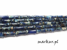 Obrazek 2 dla: Jaspis impresja granatowy bambo 4/13 mm sznur