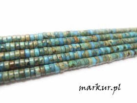 Jaspis impresja lazurowy talarek 2/4 mm sznur