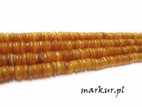 Masa perłowa talarki nieregularne pomarańczowe 14/6 mm sznur