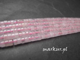 Obrazek 2 dla: Kwarc różowy talarek 2/4 mm sznur
